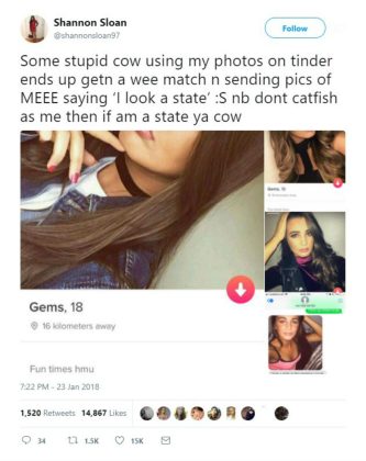 Straight Scots girl raging at "Tinder pervert" who took ...