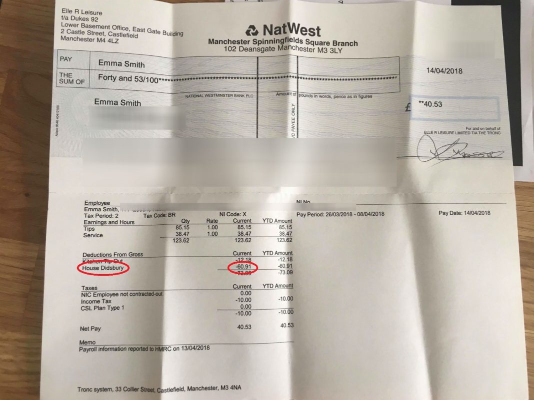 Waitress posts her own payslips online in bid to prove bosses take ...