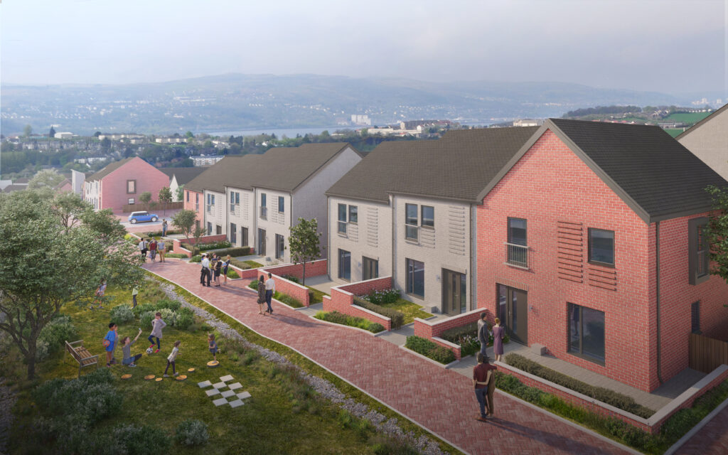 Impression of what the completed development at Bellsmyre will look like.