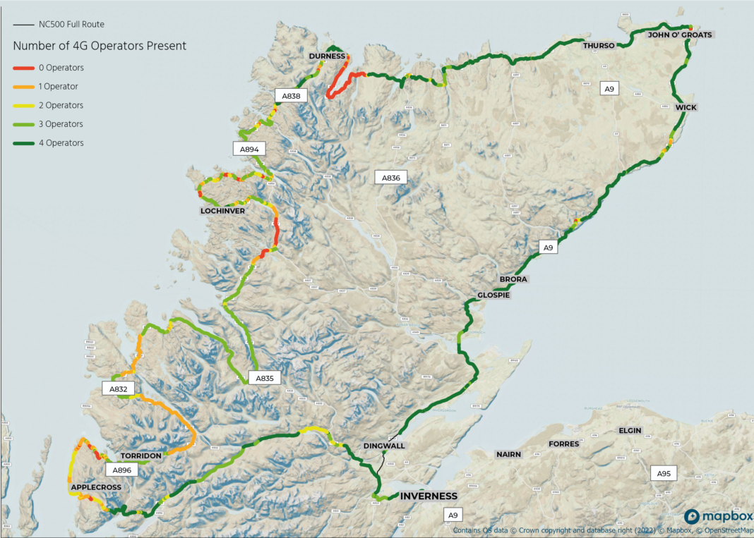 NC500 map reveals connectivity issues leaving tourists isolated