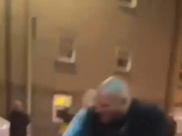 Bouncer slamming punter to the ground