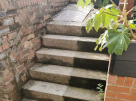 The power washed shared steps