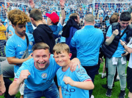 Edward Stewart with son Jenson.