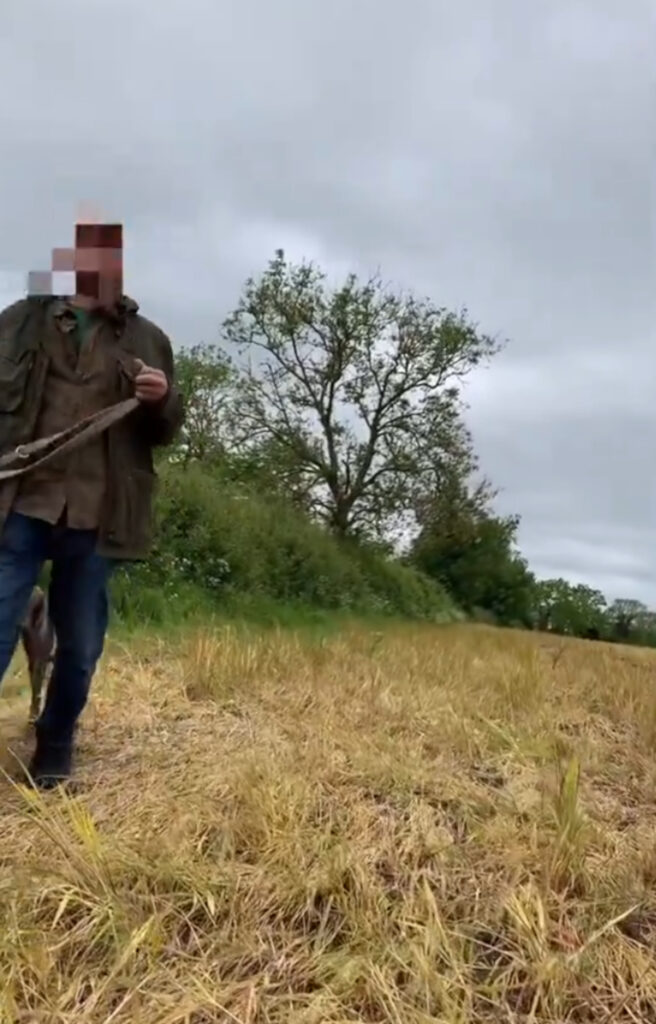 The man allowed his dogs to run free in the farmers field.