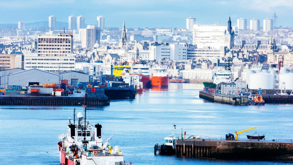 A picture of Aberdeen looking through the harbour. Image supplied with release by Frame Creates