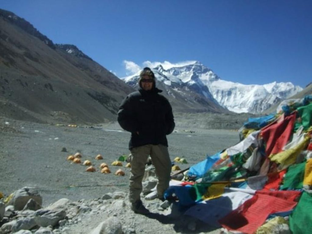 Claudia at Everest base camp.