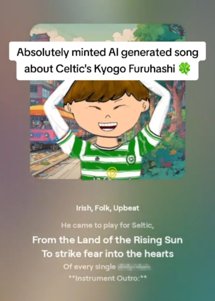 Celtic supporters loved the AI generated tune.