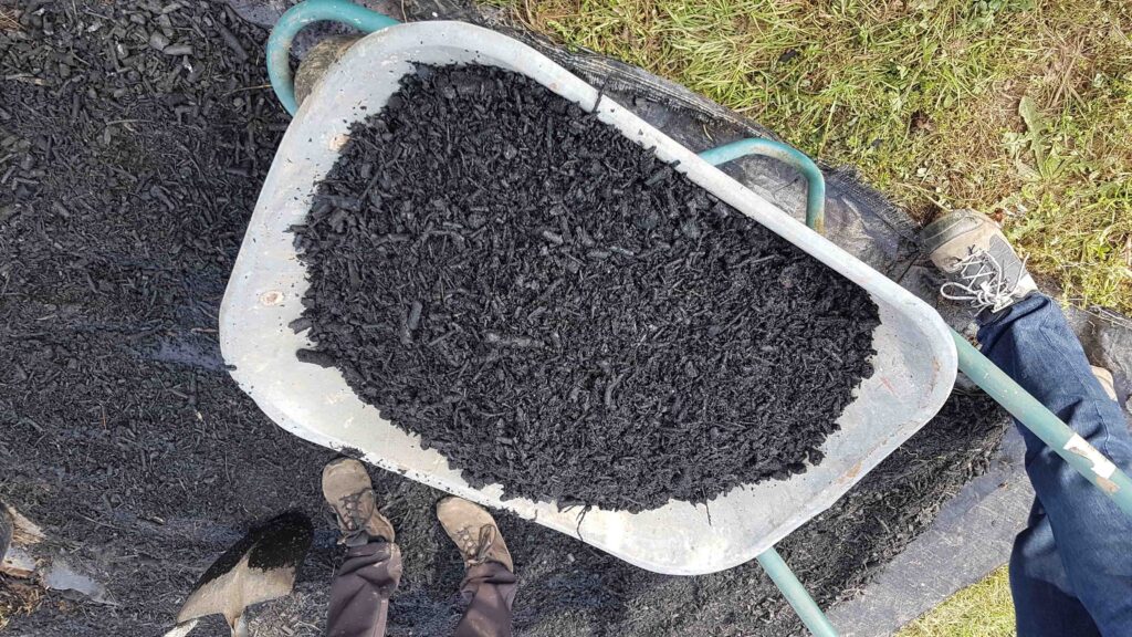 Biochar, similar to charcoal could be used as a carbon eating building material and advance sustainability in the construction sector. Image supplied with release by Heriot-Watt University.