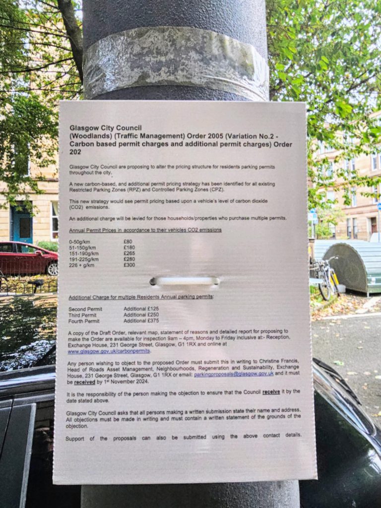 GLASGOW locals have been left furious by the city council’s newest low emissions scheme which will see parking permits increase by as much as 170%.