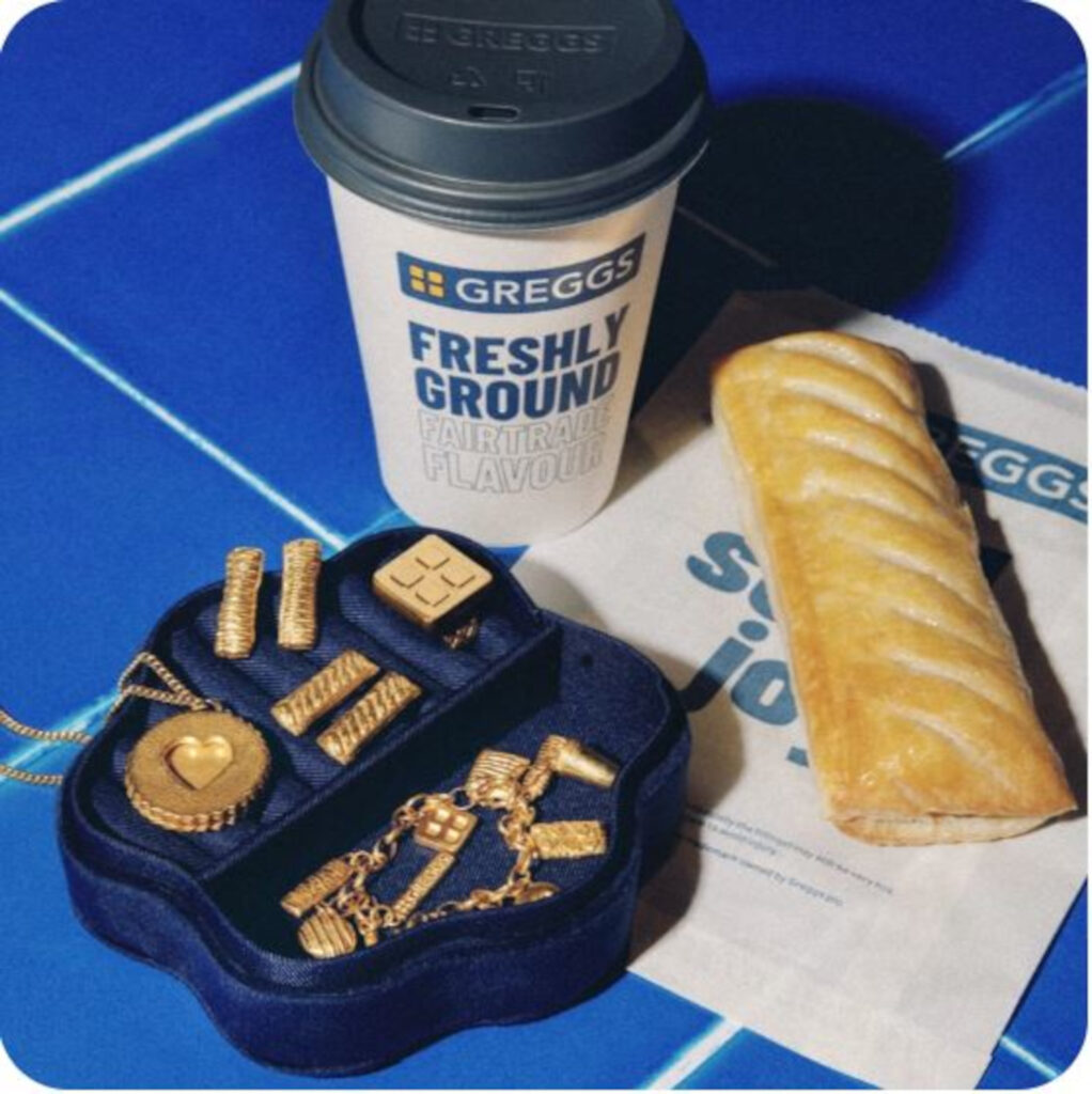 Greggs have released a gold-plated jewellery line inspired by their iconic bakes.