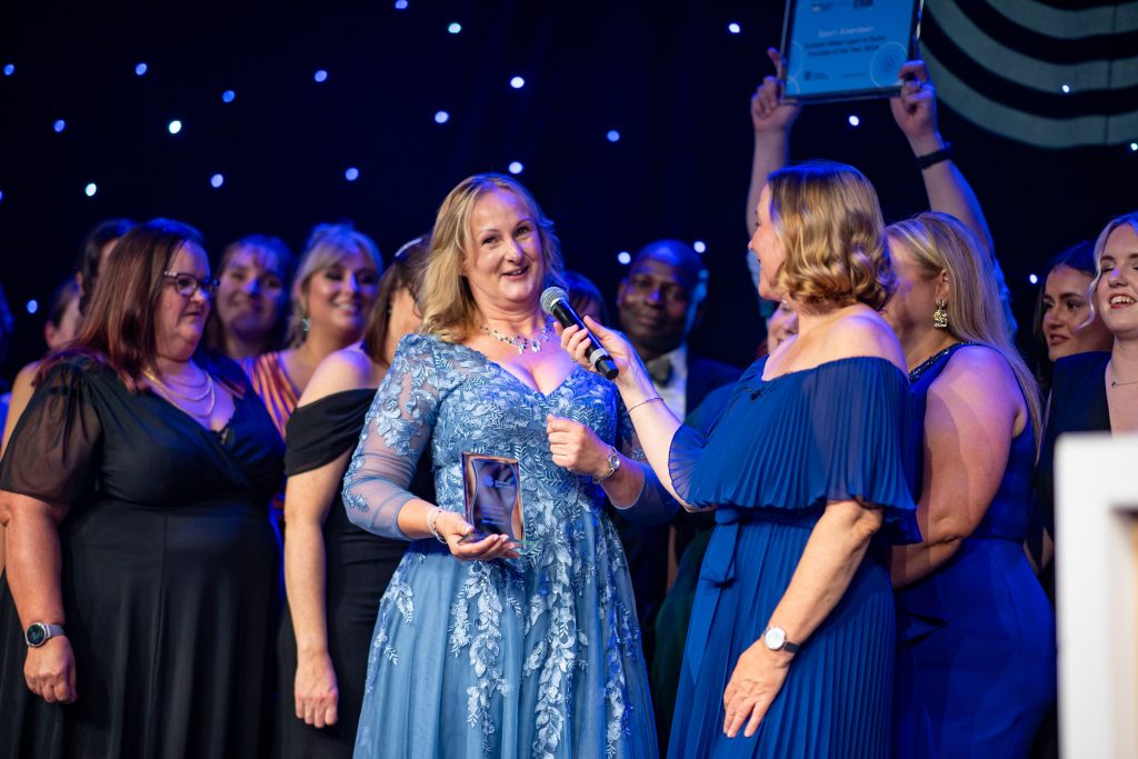 Dianne Breen, Sport Aberdeen & Clare Smith, Scottish Water with the award, showcased by Scottish PR