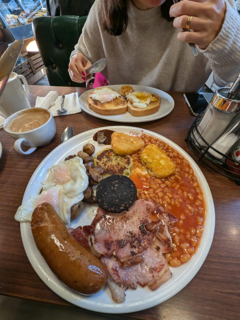 BRITS have been left in stitches at the size of a monster sausage served up as part of a fry up breakfast.