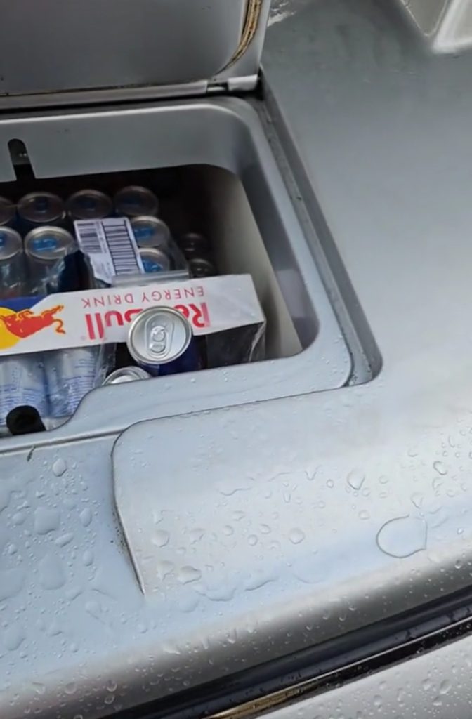 A SCOT has revealed a tip to bag free cans of Red Bull – thanks to a secret compartment on the company’s marketing car.