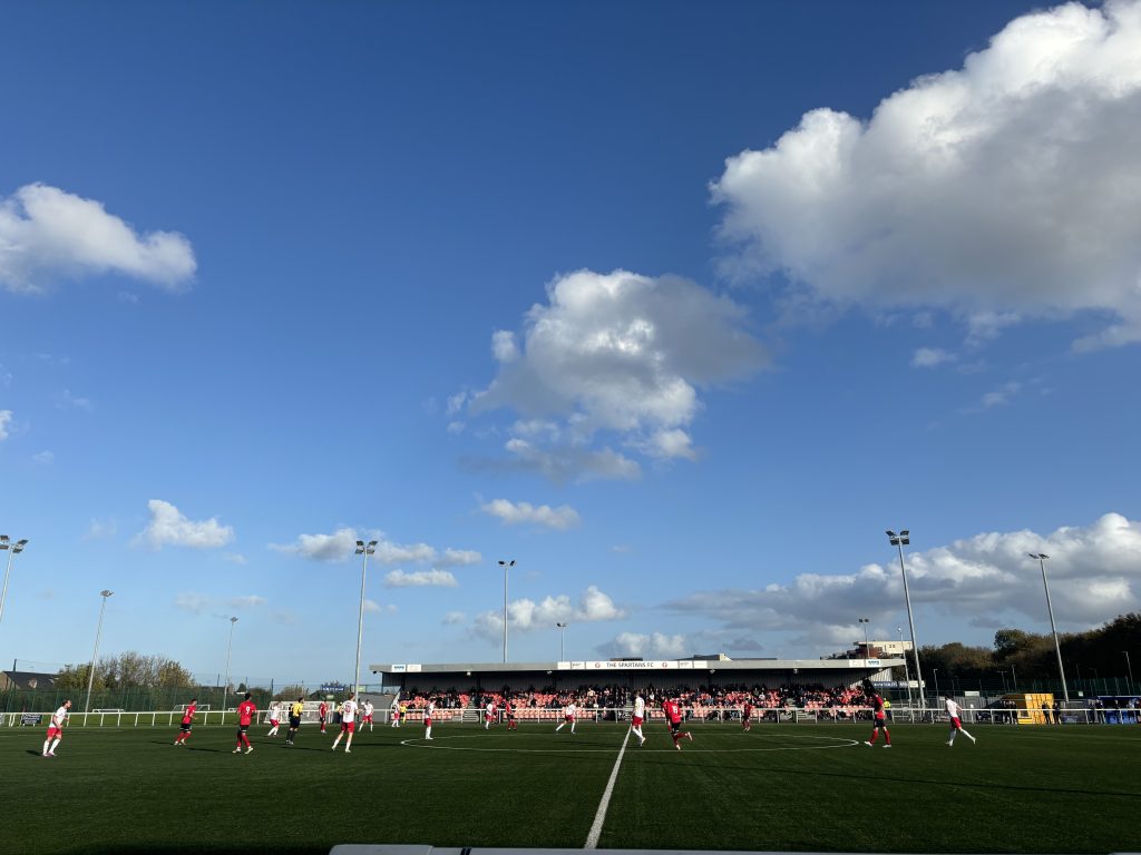 Pitch side at Ainslie Park.