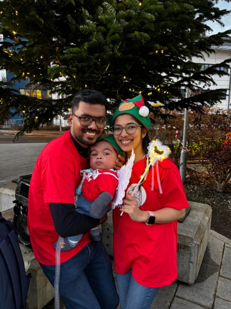 Baby Gabriel and his parents Teena and Sebastian. (C) ECHC.