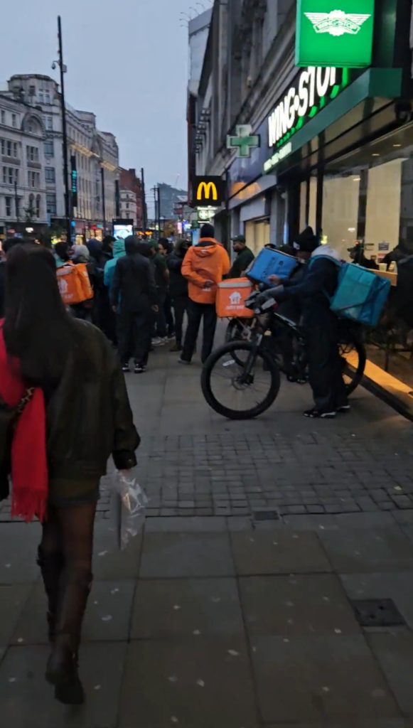 POLICE officers were called as Deliveroo riders launched an impromptu delivery-halting protest after restaurant staff allegedly treated them poorly.