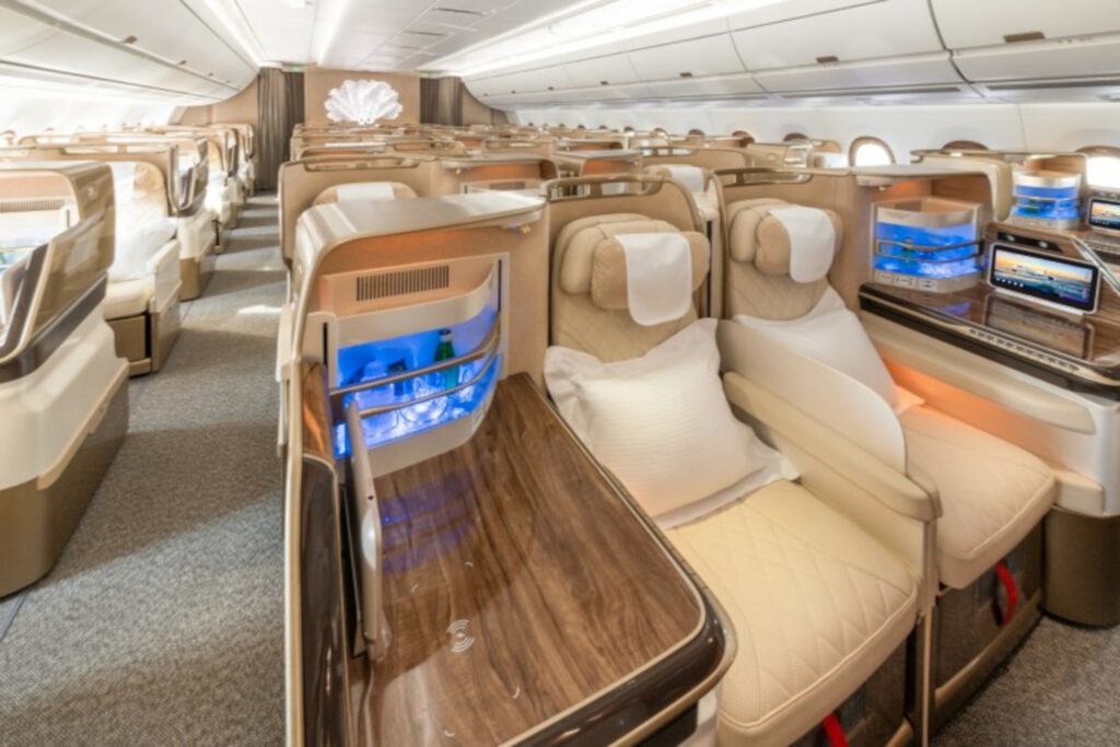 Image shows interior of lavish new Business Class