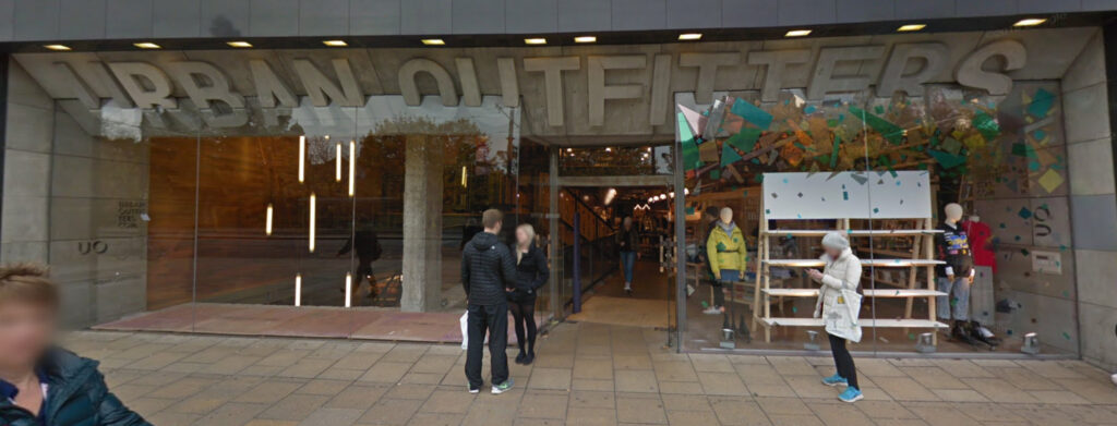 The Urban Outfitters store in Edinburgh. (C) Google Maps.