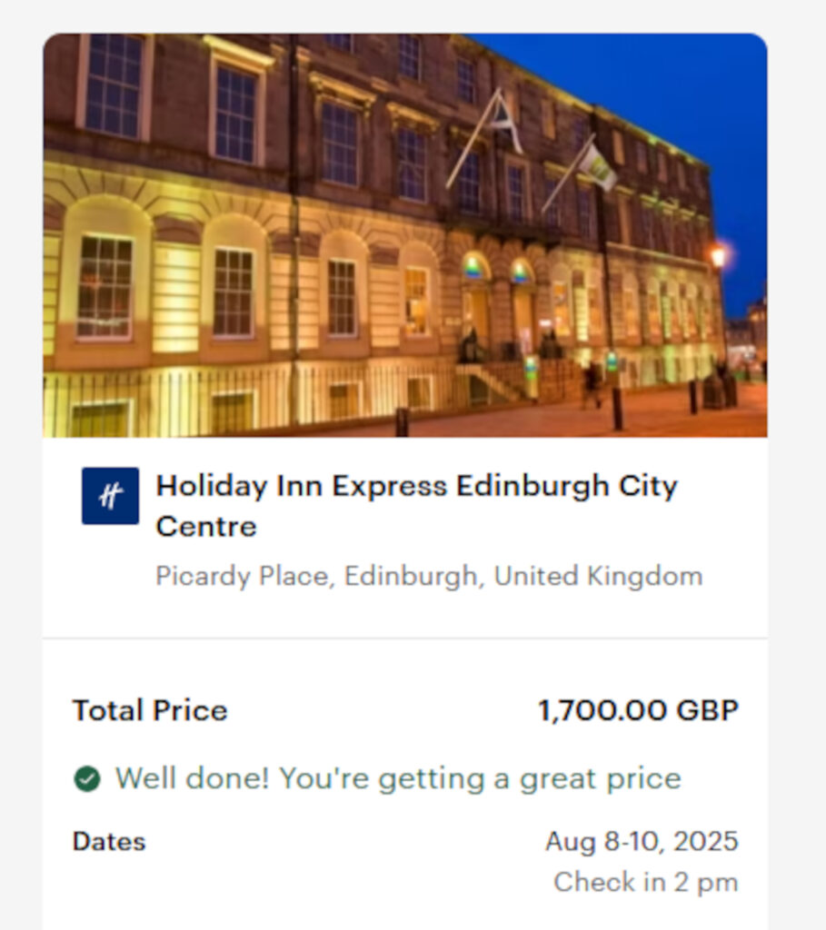 A two night stay cost £1,700 when Deadline News checked.