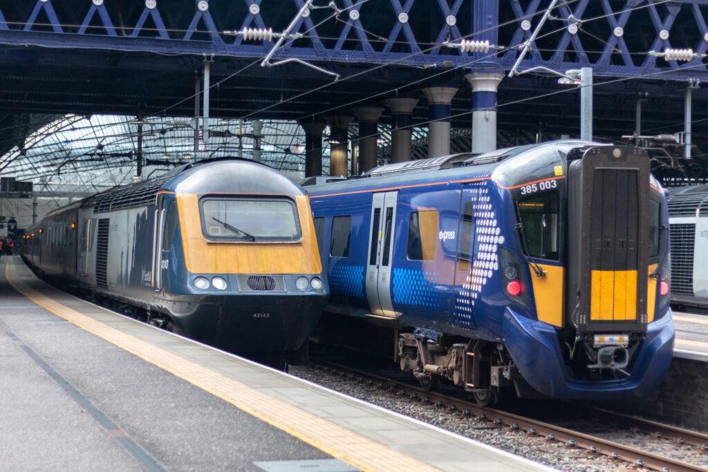 ScotRail trains at Glasgow Queen Street