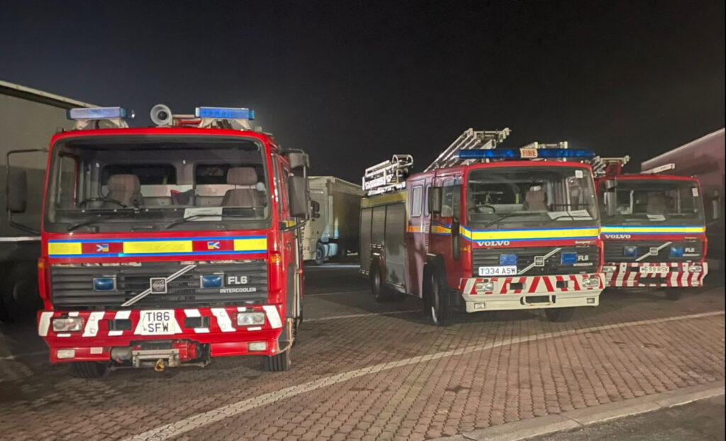 Three fire engines sent from Edinburgh, stuck at the border between Poland and Ukraine.