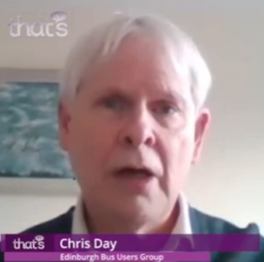 EBUG committee member Chris Day during his appearance on That's TV Scotland.