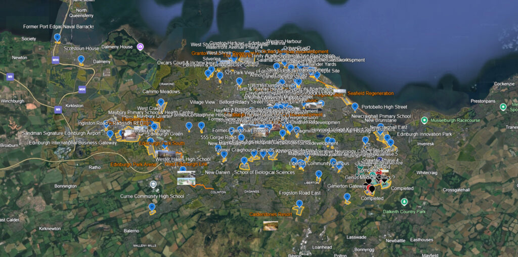 The tool allows locals to see which stage each development is at. (C) Google Maps.