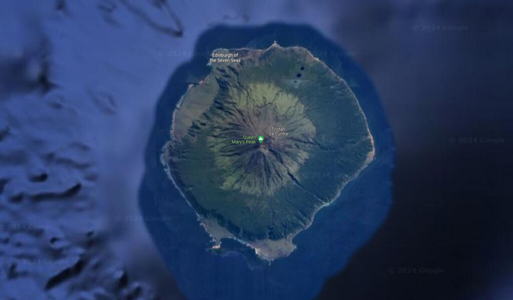 Edinburgh of the seven seas on Tristan da Cunha. (C) Google Maps.