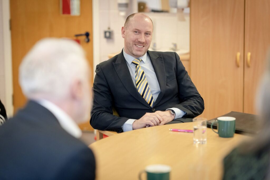 Neil Gray MSP, Cabinet Secretary for Health and Social Care, visiting the Peoplehood Project, an initiative by Blackwood Homes and Care in collaboration with The Data Lab