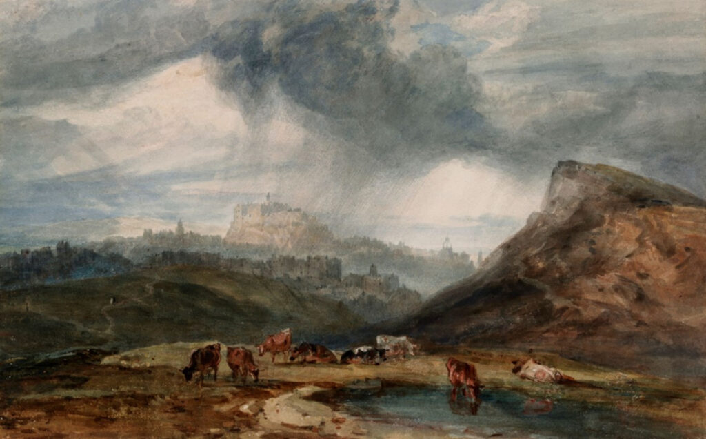 Joseph Mallord William Turner, Edinburgh from below Arthur's Seat. (C) National Gallery of Ireland.