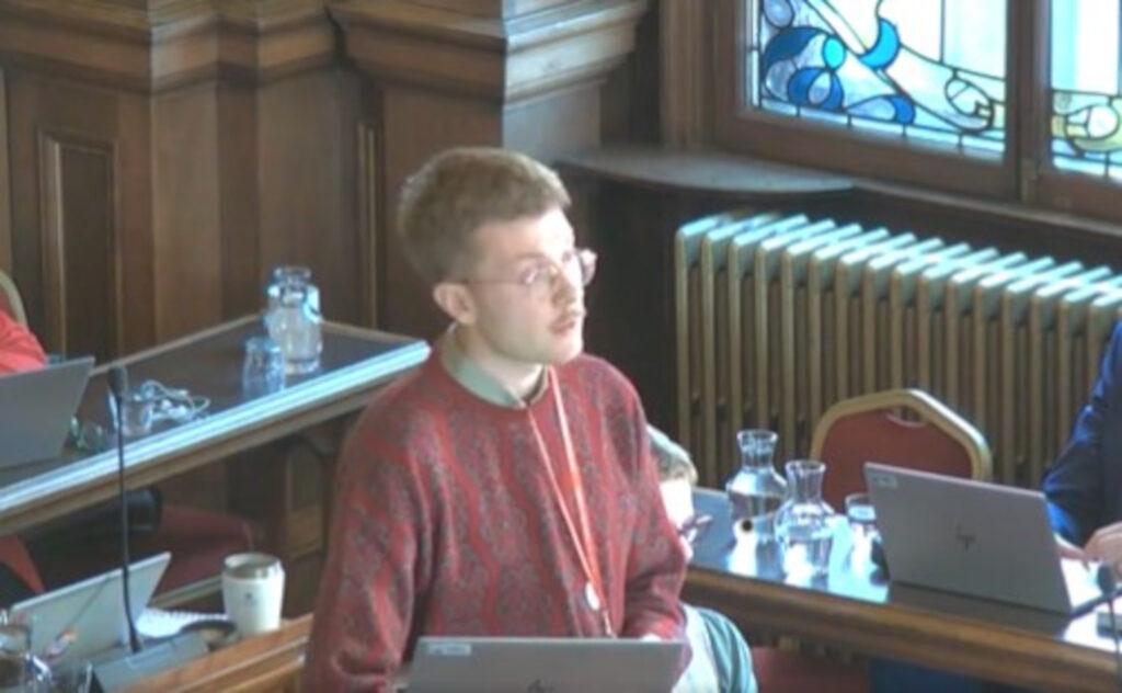 Scottish Green Councillor Ben Parker at the meeting last week (C) City of Edinburgh Council