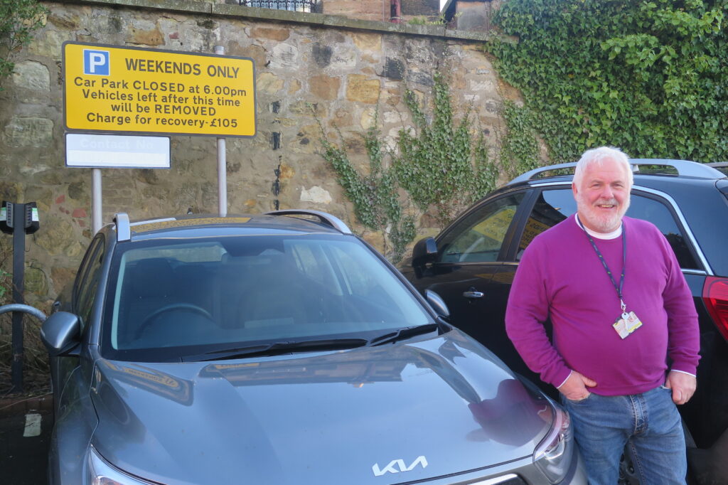 Councillor Cassidy pictured in a car park