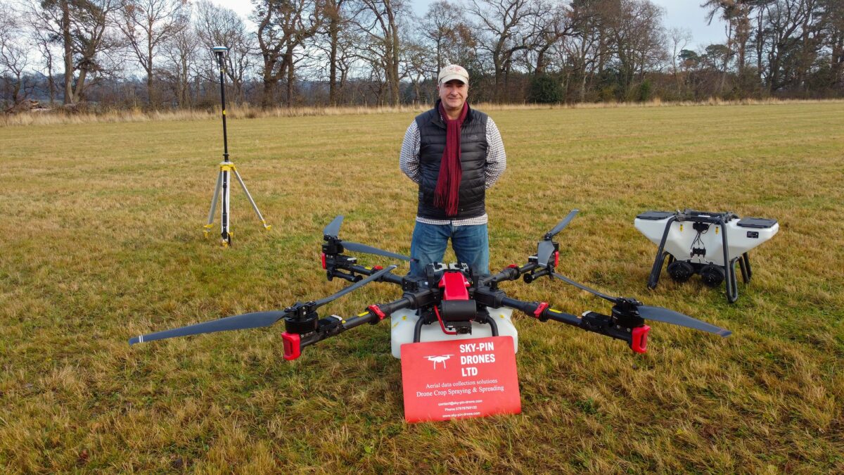 A photo of James with the drone