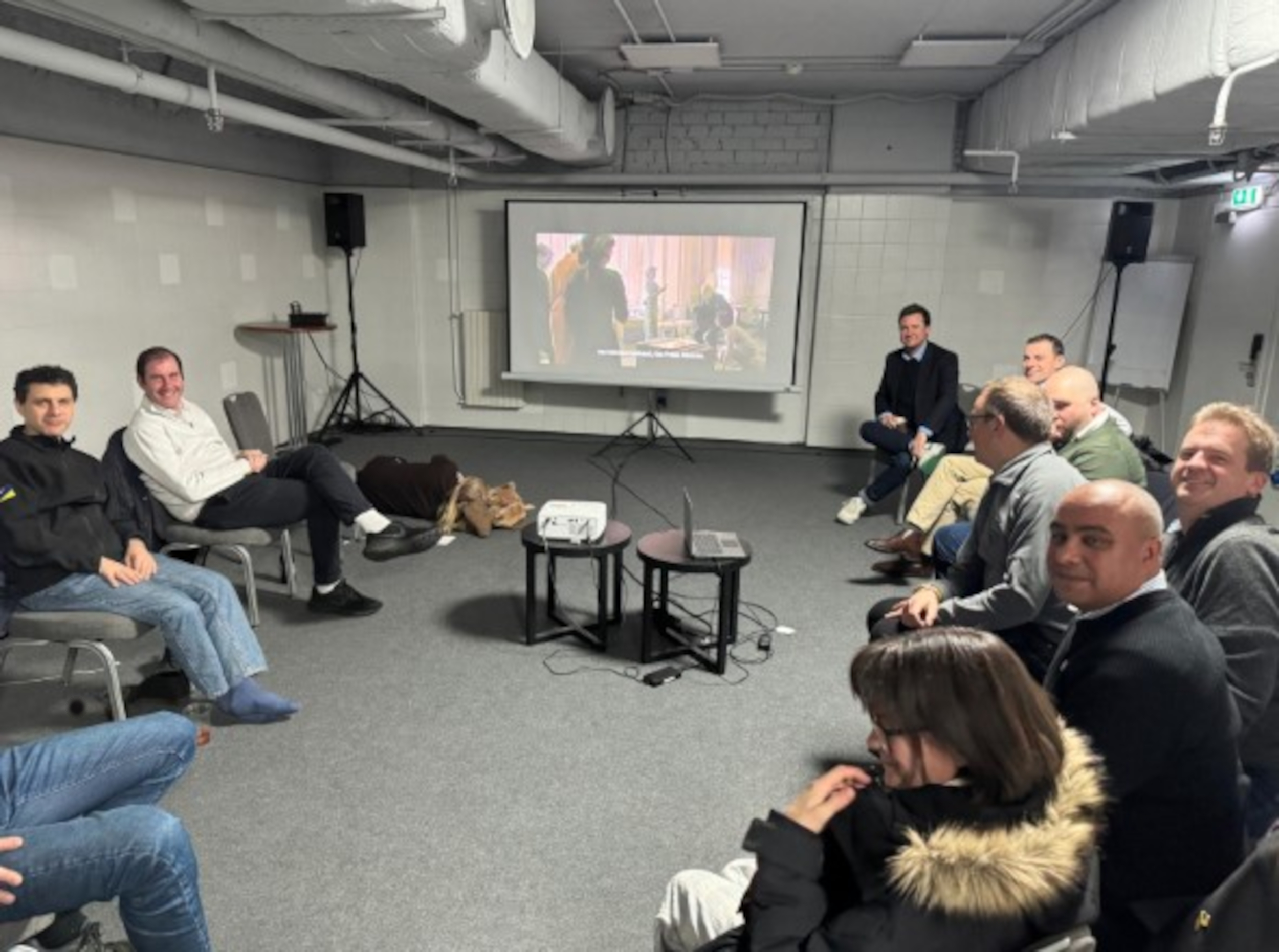 The MPs pictured inside a Ukrainian shelter (C) @DrScottArthurMP/X