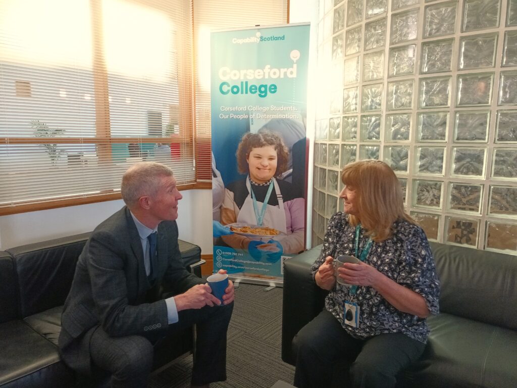 Willie Rennie with Head of College Liz McConnachie