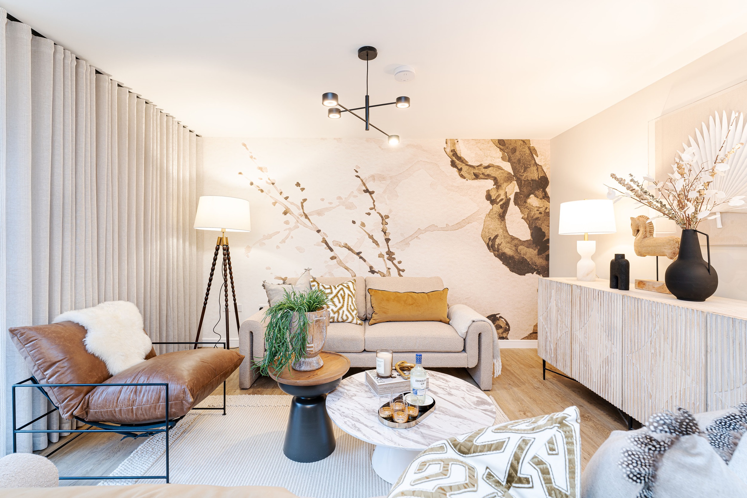 Living area of home in The Wireworks development, Musselburgh, Scotland