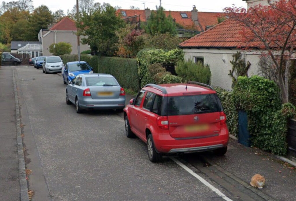 Pavement parking in Bangholm, Edinburgh (C) Google Maps